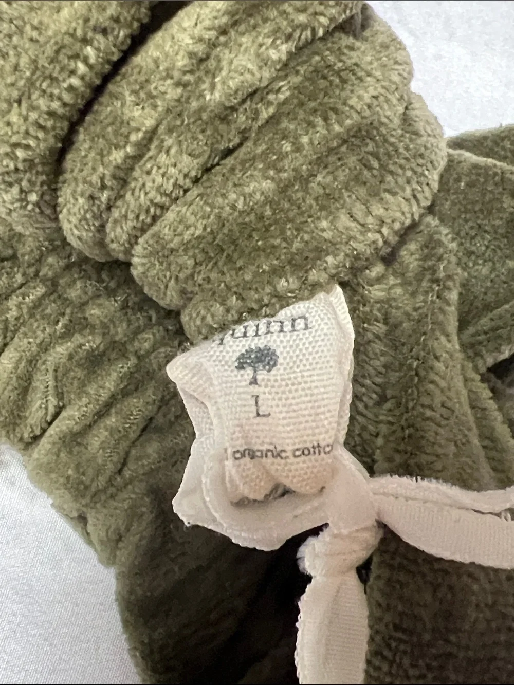 NWT Kate Quinn Burnt Olive Velour Bow Headband Size Large